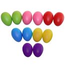 Eierfarben: rot, blau, grün, lila, gelb und pink