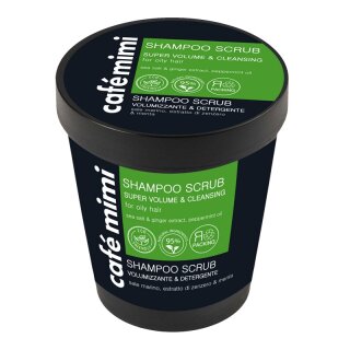 Café mimi shampoo scrub volumizzante & deterg. sale marino, estr. di zenero & menta 330g